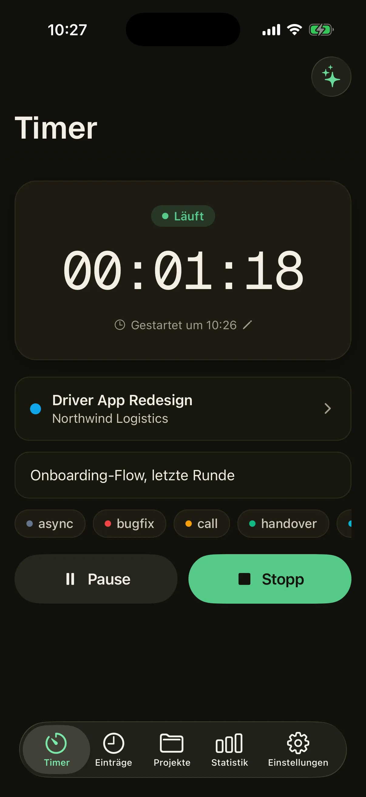 Laufender CronLoom-Timer auf einem Kundenprojekt